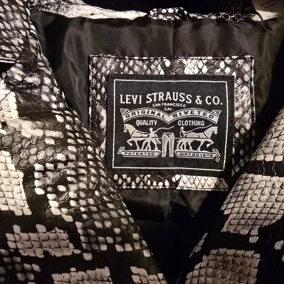Levi's women's faux leather python moto jacket - Size Large - New - Picture 2 of 10